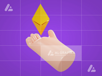 3d 插图以太坊对象(3d illustration ethereum object)