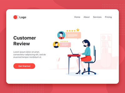 客户评论矢量图(Customer Review Vector Illustration)
