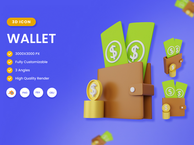 3D 钱包插图(3D Wallet illustration)