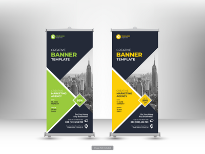 企业卷起横幅或传单社交媒体帖子模板(Corporate roll up banner or flyer social media post template)