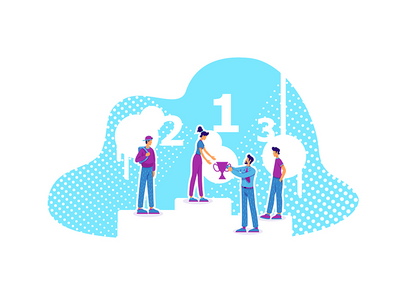 职业成就平面概念矢量图(Career achievement flat concept vector illustration)