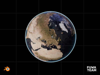 3D 游戏项目在黑暗插图包中发光 - 地球(3D Game Item Glow In The Dark Illustration Pack - Globe)