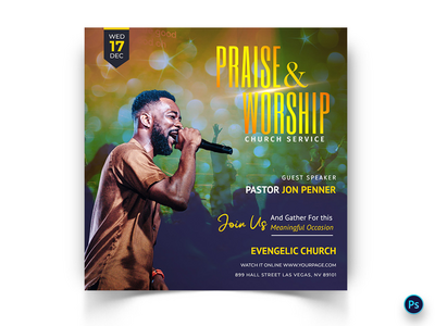 教会演讲社交媒体帖子模板(Church Speech Social Media Post Template)