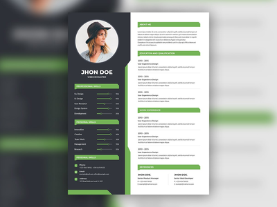 带照片的抽象简历模板(Abstract curriculum vitae template with photo)