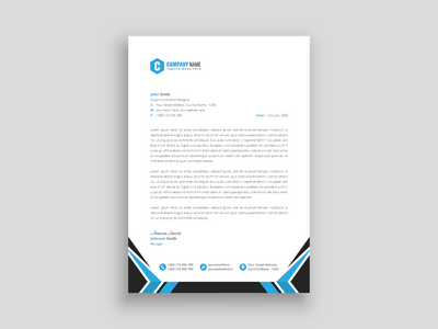 企业创意现代专业商务信头设计模板(Corporate Creative Modern Professional Business Letterhead Design Template)