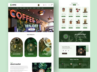 咖啡店电子商务网站登陆页面(Coffee Shop Ecommerce Website Landing Page)