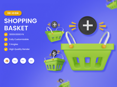 3D 购物篮图(3D Shopping Basket illustration)