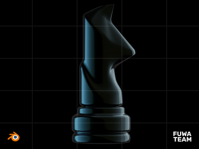 3D国际象棋游戏在黑暗插图包中发光 - 骑士（前）(3D Chess game glow in the dark illustration pack - Knight (Front))