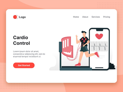 心脏控制矢量图(Cardio Control Vector Illustration)