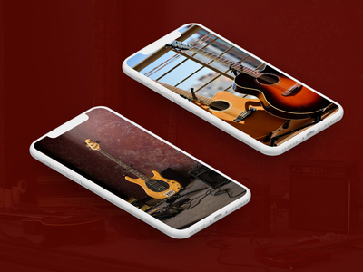 音乐背景应用程序界面(Music Background App UI)