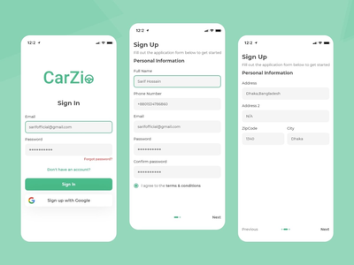 CarZio-Delivery Driver App 登录/注册(CarZio-Delivery Driver App SignIn/SignUp)