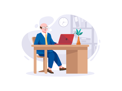 胖胖的胖男人在办公室里有肚子(Chubby heavy man with belly in the office)