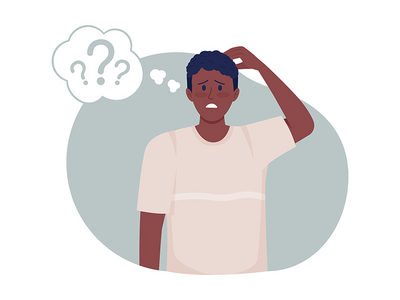 困惑的 2D 矢量隔离插图(Bewilderment 2D vector isolated illustration)