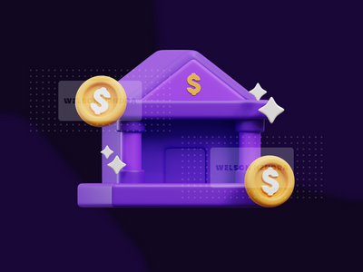 银行-金融 3D 插图包(Bank - Finance 3D Illustration Pack)