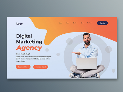 企业网站登陆页面创意横幅模板(Corporate website landing page creative banner template)