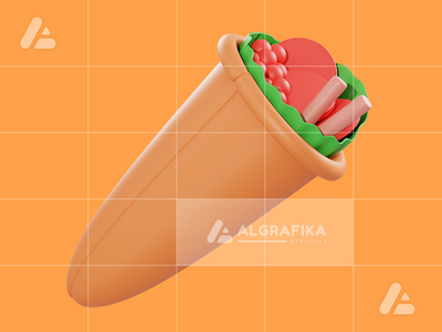 3d 插图烤肉串对象(3d illustration kebab object)