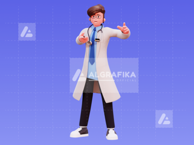3d 字符男医生插图(3D Character Male Doctor Illustration)