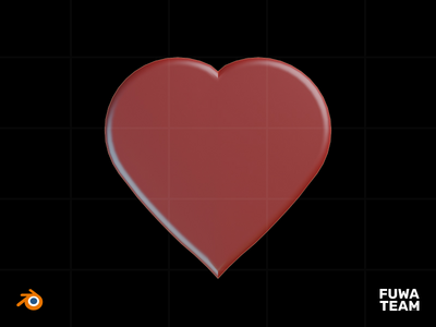 3D 游戏物品在黑暗中发光插图包 - 心（正面）(3D Game Item Glow In The Dark Illustration Pack - Heart (Front))