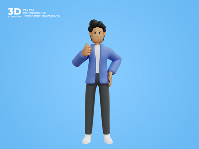 3d 业务人字符图(3d business man character illustration)
