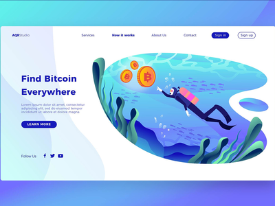 比特币潜水 - 横幅和登陆页面(Bitcoin Diving - Banner & Landing Page)