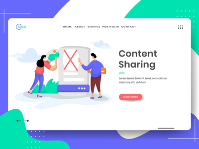 内容共享矢量图(Content Sharing vector illustration)