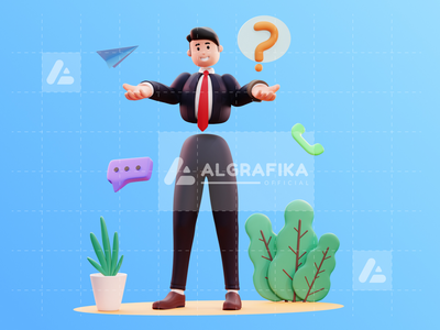 3d 字符商人图(3D Character Businessman Illustration)
