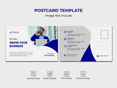 创意企业业务现代明信片设计模板(Creative corporate business Modern postcard design template)