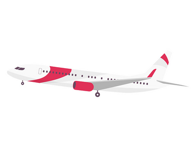 飞机卡通矢量图(Airplane cartoon vector illustration)