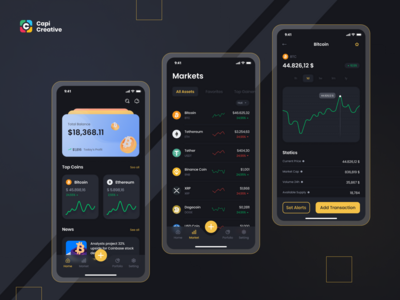 CaKrypto - 财务应用程序 UI 概念(CaKrypto - Finance App UI Concept)