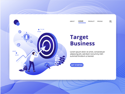 业务目标平面插图(Business Target Flat Illustration)