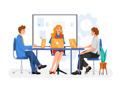 商务会议矢量图概念(Business Meeting Vector Illustration concept)