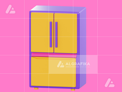 3d 插图空气冰箱对象(3d illustration air refrigerator object)