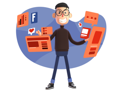 休闲插画酷男孩(Casual illustration cooly boy)