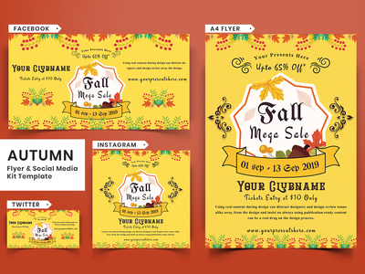 秋季节日传单和社交媒体包 16(Autumn Festival Flyer & Social Media Pack-16)