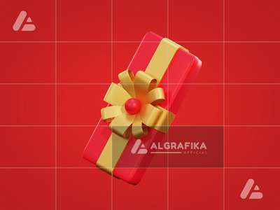 3d 圣诞小红礼盒(3d christmas small red giftbox)