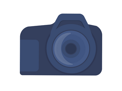 相机半平面颜色矢量对象(Camera semi flat color vector object)