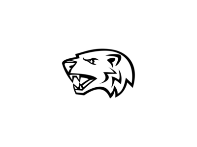 愤怒的北美獾头侧视图吉祥物黑白(Angry North American Badger Head Side View Mascot Black and White)