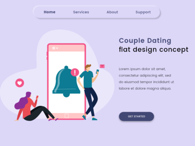 情侣约会图(Couple Dating illustration)