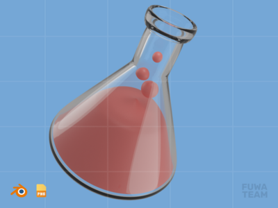 化学烧瓶 - 3D 医疗保健插图包(Chemical Flask - 3D Healthcare Illustration Pack)
