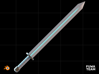 3D游戏装备在黑暗插图包中发光 - 剑武器（正面）(3D Game equipment glow in the dark illustration pack - Sword Weapon (Front))