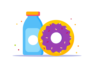 一瓶牛奶和甜甜圈(Bottle of Milk and Doughnut)