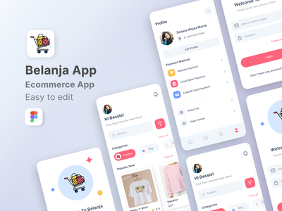 Belanja - 电子商务移动应用程序 UI 套件(Belanja -  Ecommerce Mobile App UI kits)