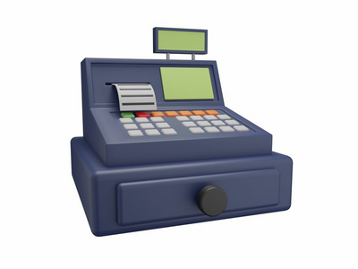 Chasier Machine - 电子商务 3d 插图(Chasier Machine - e-Commerce 3d illustration)