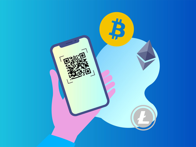 区块链 QR 扫描 2D 插图(Blockchain QR Scan 2D Illustration)