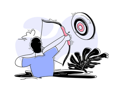 射箭平面插画概念奥林匹克运动会(Archery flat illustration concept Olympic Games Sport)