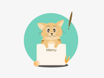 猫菜单插图 - 插图(Cat menu Illustrations - Illustrations)