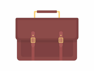 商务包半平面彩色矢量对象(Business bag semi flat color vector object)