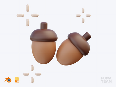 Acorn - 3D秋季插画包（正面）(Acorn - 3D Autumn Illustration Pack (front))