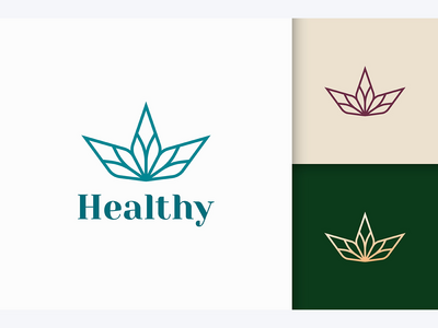 维生素或血清产品花中的美容或健康标志(Beauty or Health Logo in Flower For Vitamin or Serum Product)