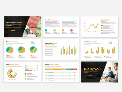 年度财务报告和分析演示模板设计(Annual finance report and analysis presentation template design)